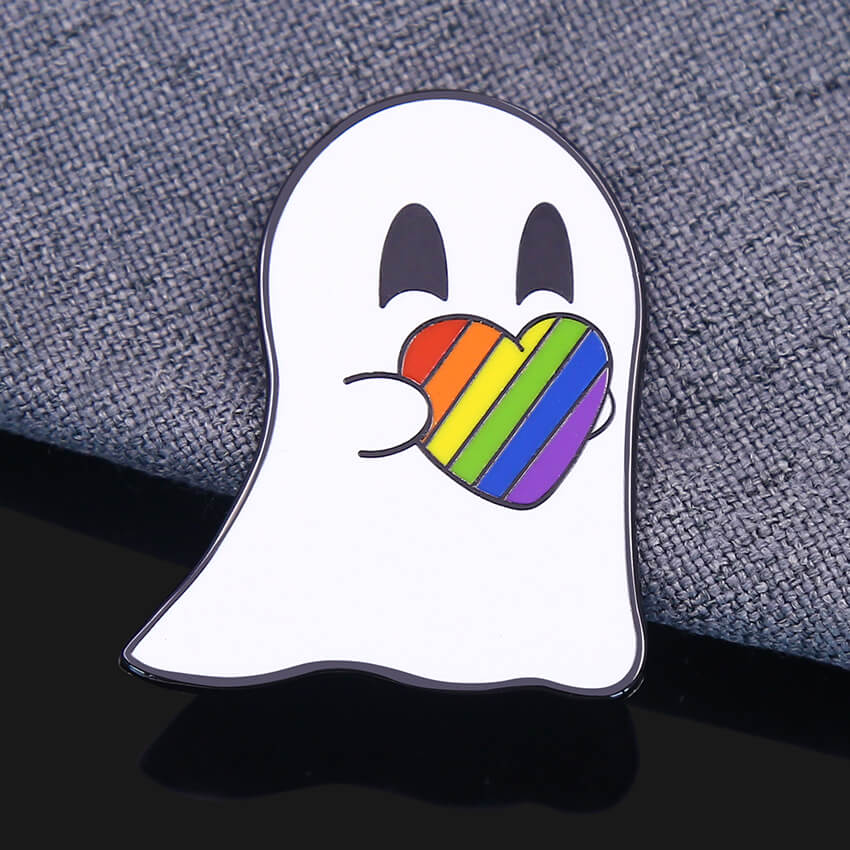 Gay Pride Ghost hard enamel pin