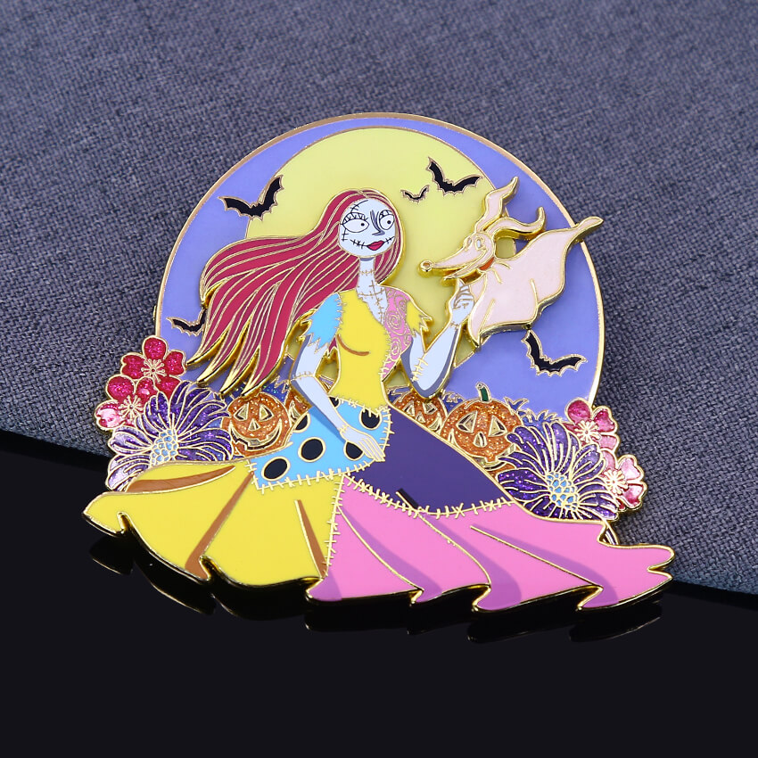 Nightmare Before Christmas Sally and Cat Profile Fantasy Custom Hard Enamel Pins