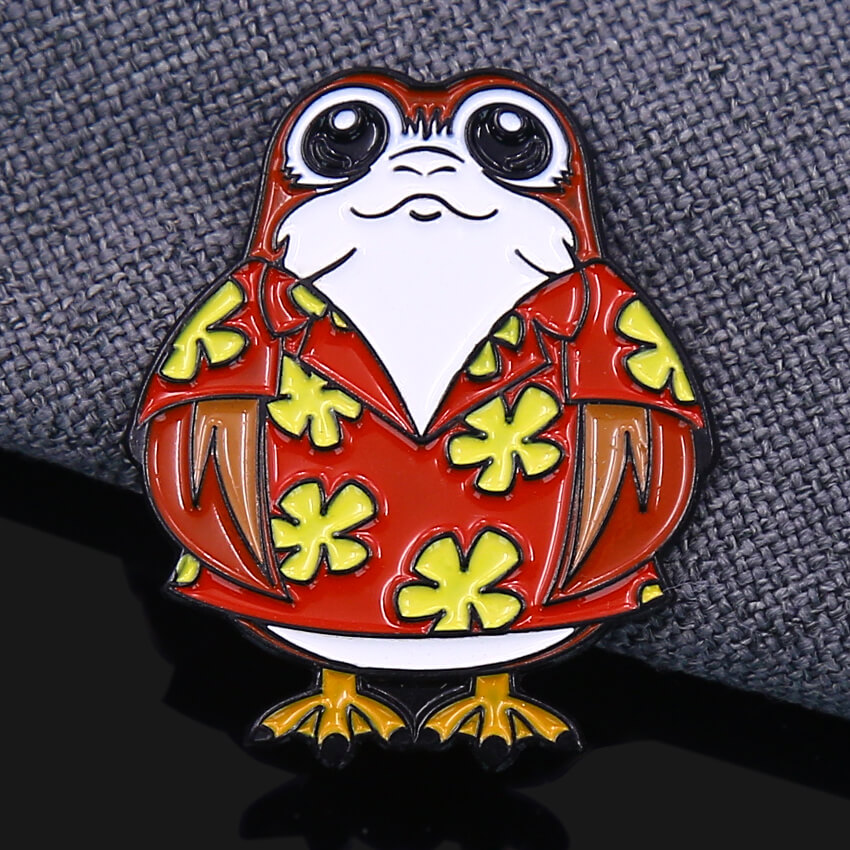 Porg enamel pins