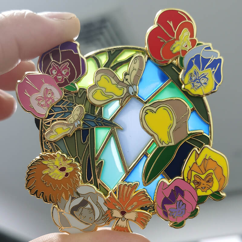 glass transparent enamel pin