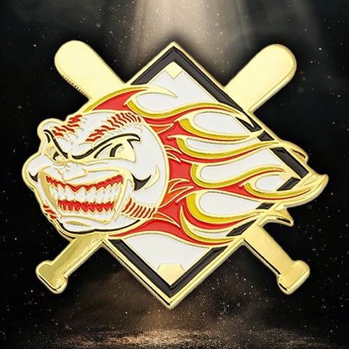 PinMart's Baseball Flaming Pins