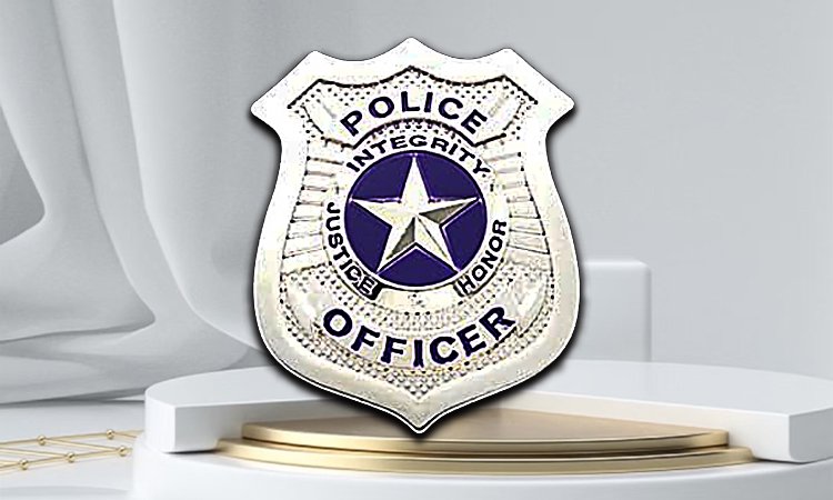 Purple Silver Shield Five-pointed Star Police Badges