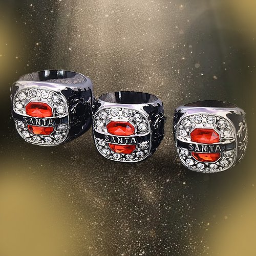 Silver Santa Men Ring - Three Sizes