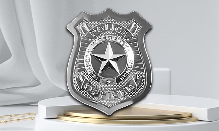 Silver Shield Five-pointed Star Police Badges