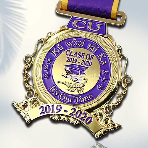 CU University Purple Graduation Medal