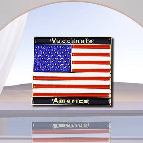 Custom America Flag Vaccinate Pin