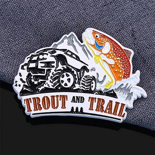 Custom Carp Trout and Trail Pin