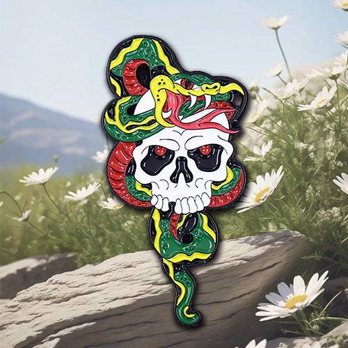 Custom Creative Snake and Skull Pin