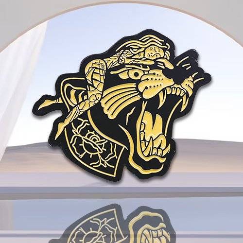 Head Black Panther Laconic Golden Pin