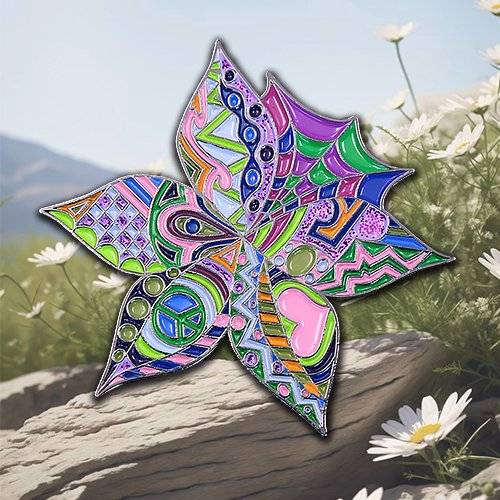 Custom Creative Colorful Flower Pin