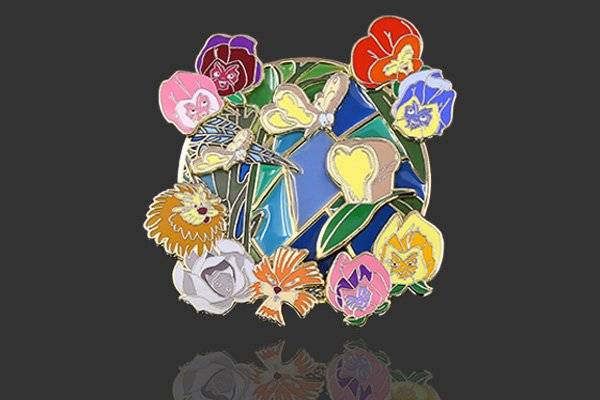 glass transparent enamel pin